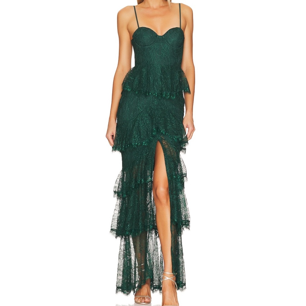 Majorelle Zelda Fitz Gown in Emerald Green - size small